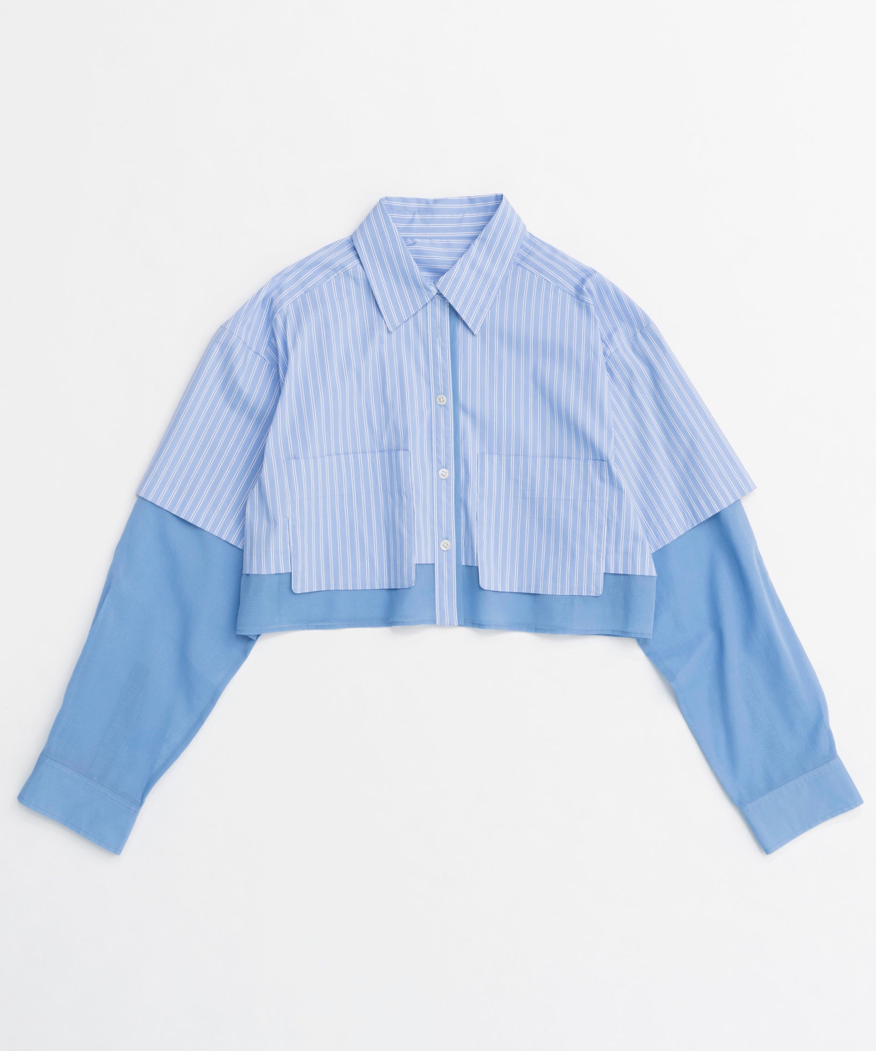 【25SPRING PRE-ORDER】Layered Sheer Fabric Short Length Shirt