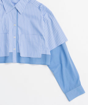 【25SPRING PRE-ORDER】Layered Sheer Fabric Short Length Shirt