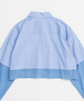 【25SPRING PRE-ORDER】Layered Sheer Fabric Short Length Shirt