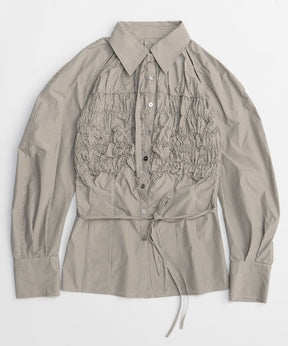 【26SPRING PRE-ORDER】Shirring Fabric Shape Shirt