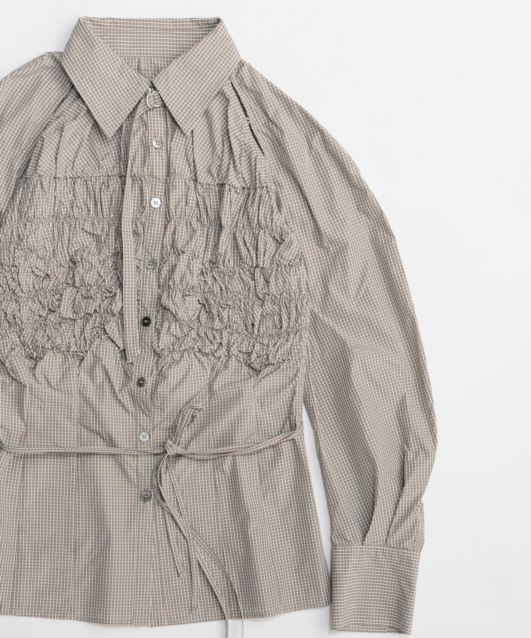 【26SPRING PRE-ORDER】Shirring Fabric Shape Shirt