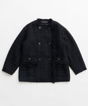 【26WINTER COLLECTION】Double-Breasted Tweed Midi Coat
