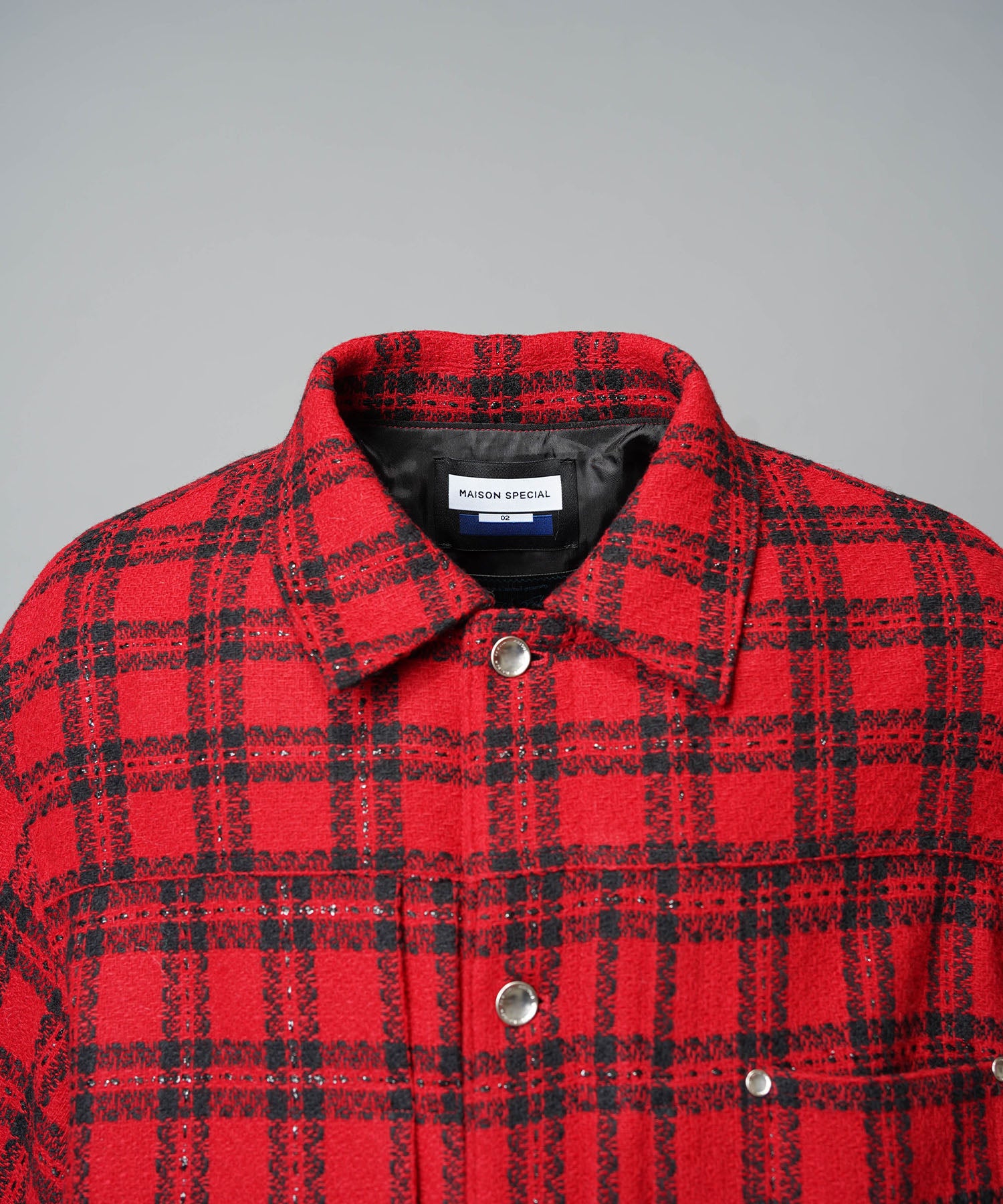 [Italian Dead Stock Fabric] Prime-Over Switching Stand Blouson