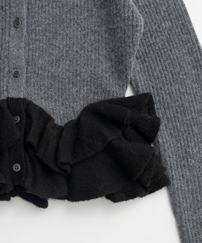 【26WINTER PRE-ORDER】Gathered Frill Knit Cardigan