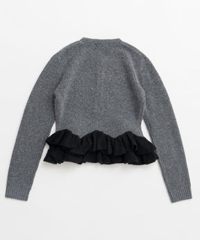 【26WINTER PRE-ORDER】Gathered Frill Knit Cardigan