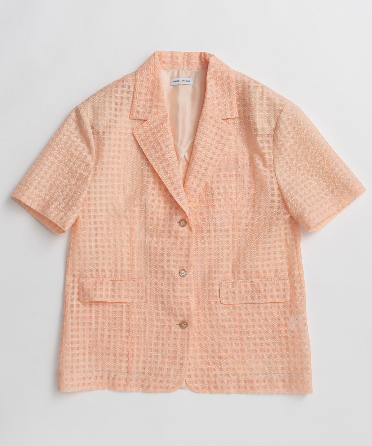 Half-Sleeve Sheer Check Jacket