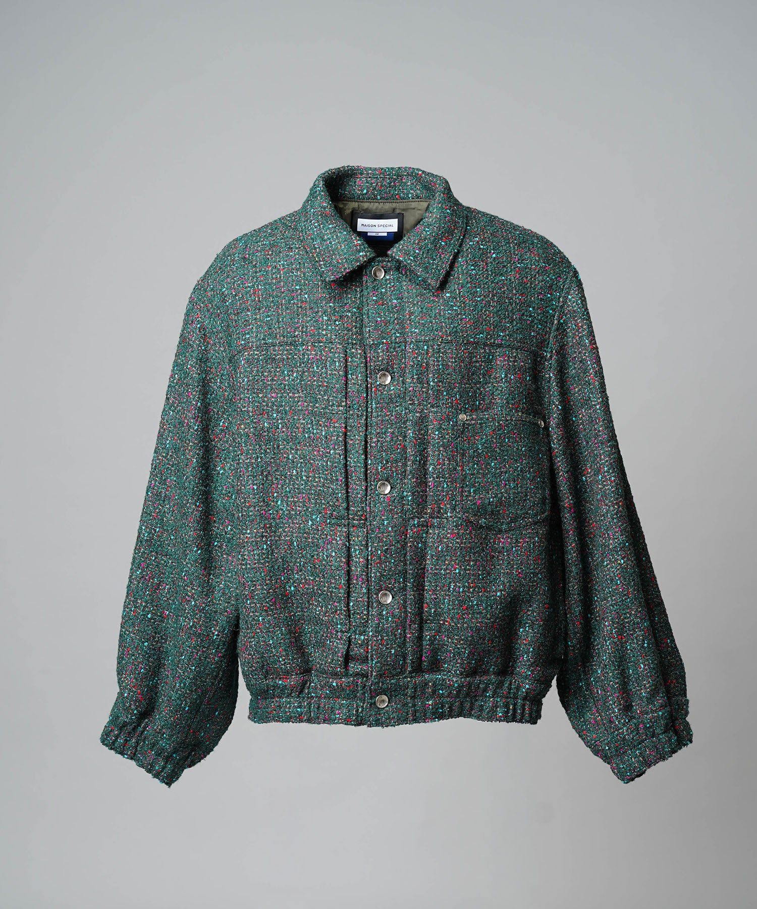 [Italian Dead Stock Fabric] Prime-Over Switching Stand Blouson