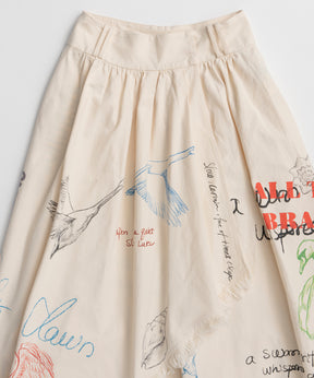 [2026Summer PRE-ORDER] Asymmetrical Wrap Print Skirt
