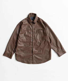 【26AUTUMN PRE-ORDER】Vegan Leather Overshirt