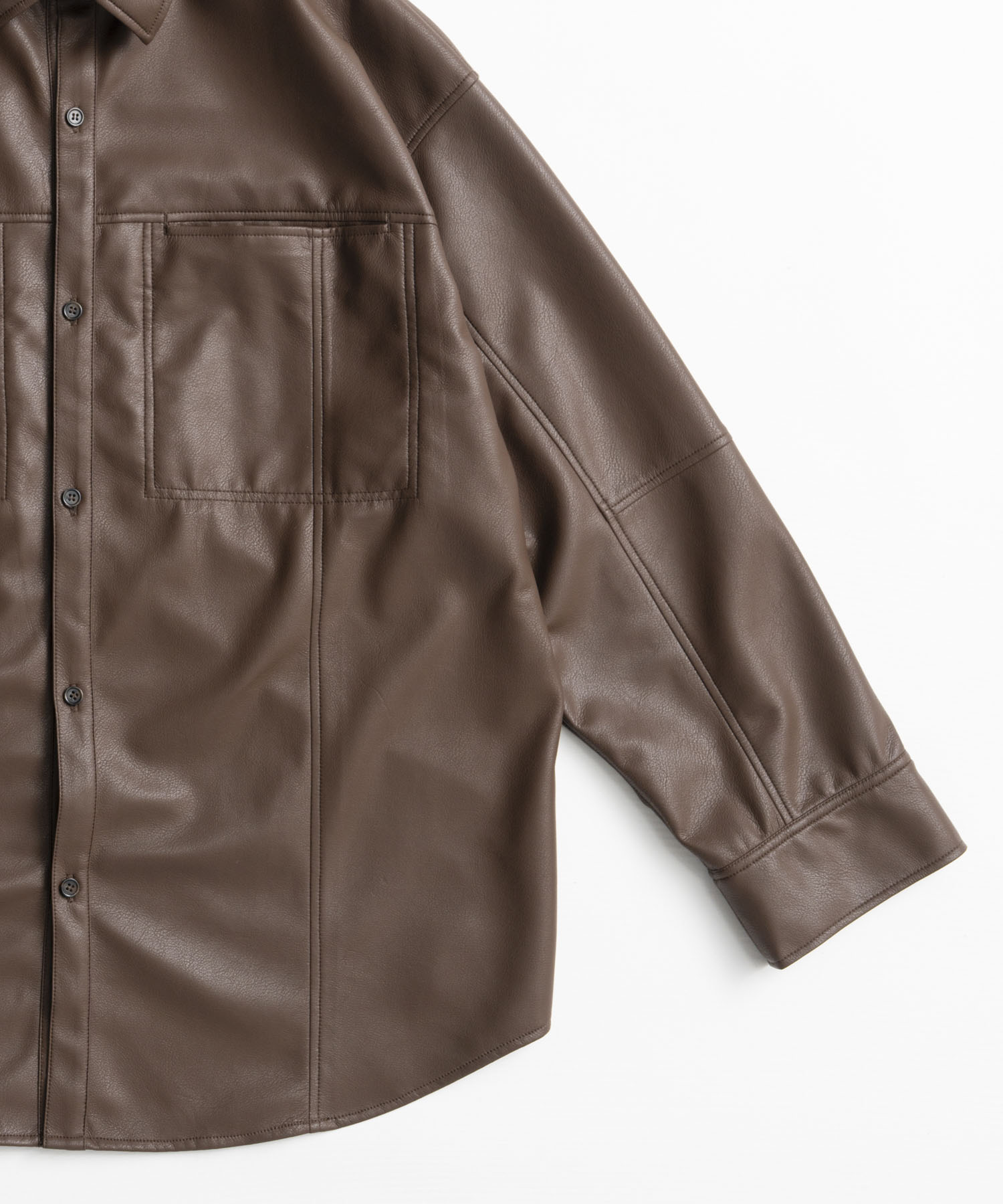 【26AUTUMN PRE-ORDER】Vegan Leather Overshirt