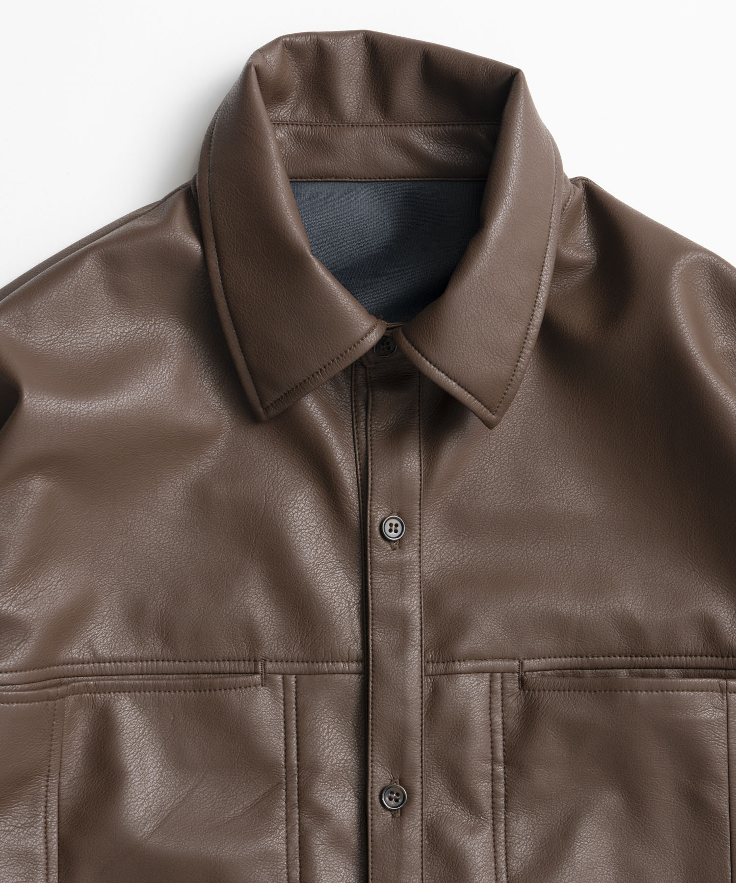 【26AUTUMN PRE-ORDER】Vegan Leather Overshirt
