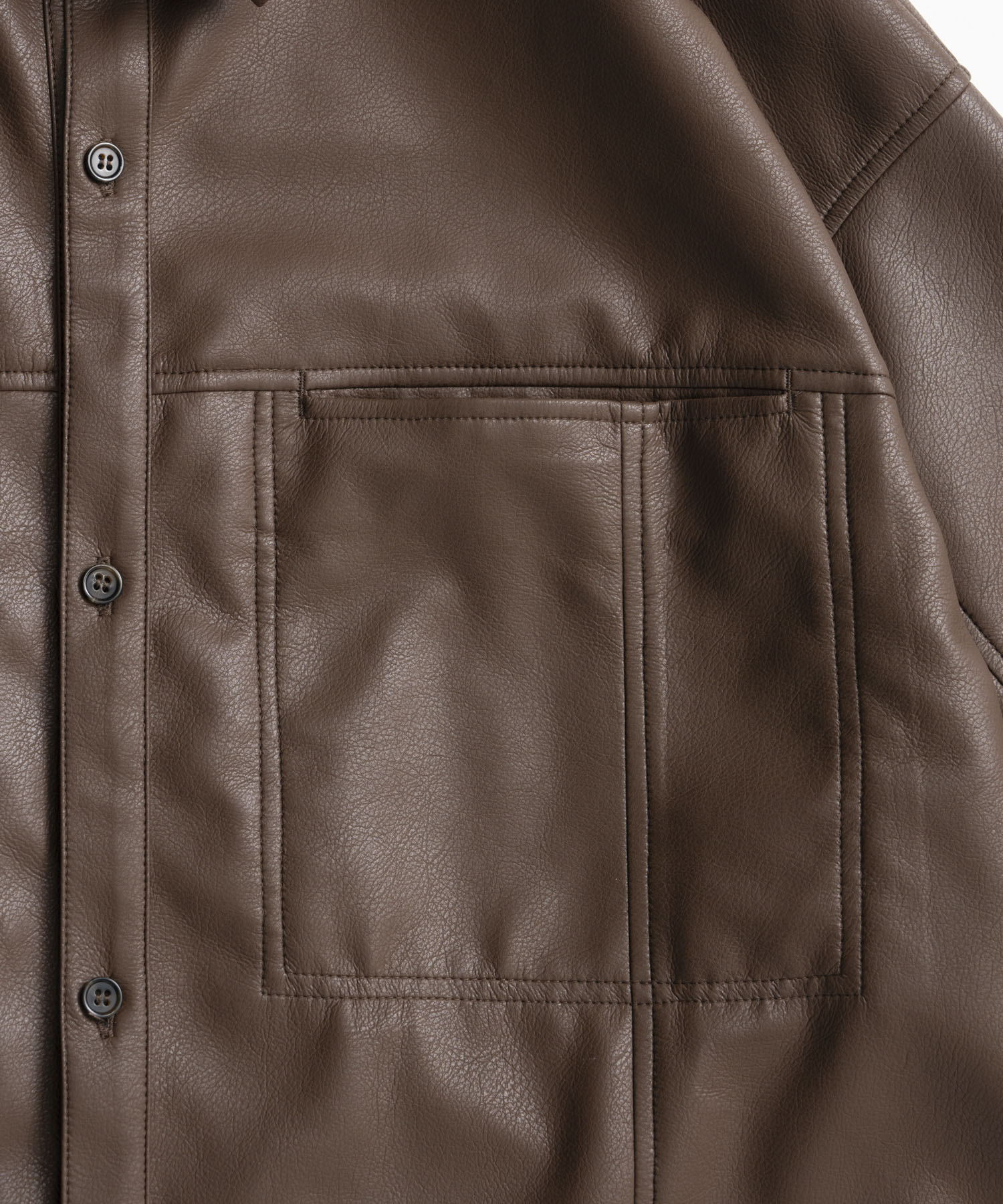 【26AUTUMN PRE-ORDER】Vegan Leather Overshirt