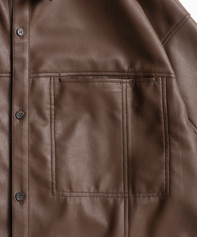 【26AUTUMN PRE-ORDER】Vegan Leather Overshirt