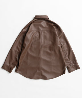 【26AUTUMN PRE-ORDER】Vegan Leather Overshirt