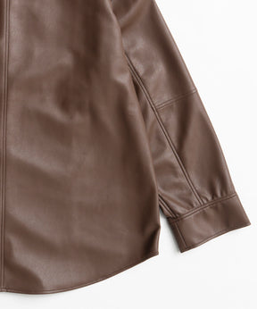 【26AUTUMN PRE-ORDER】Vegan Leather Overshirt