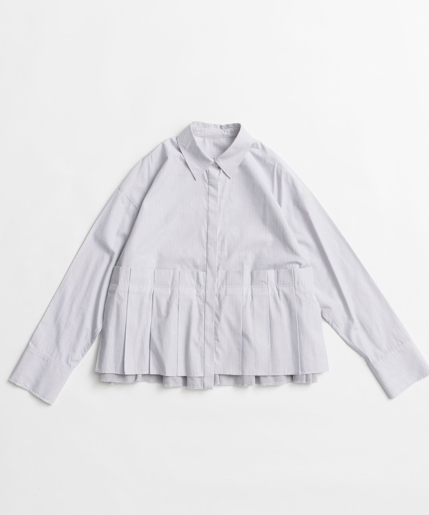 【26AUTUMN PRE-ORDER】Tuck Pleated Peplum Shirt