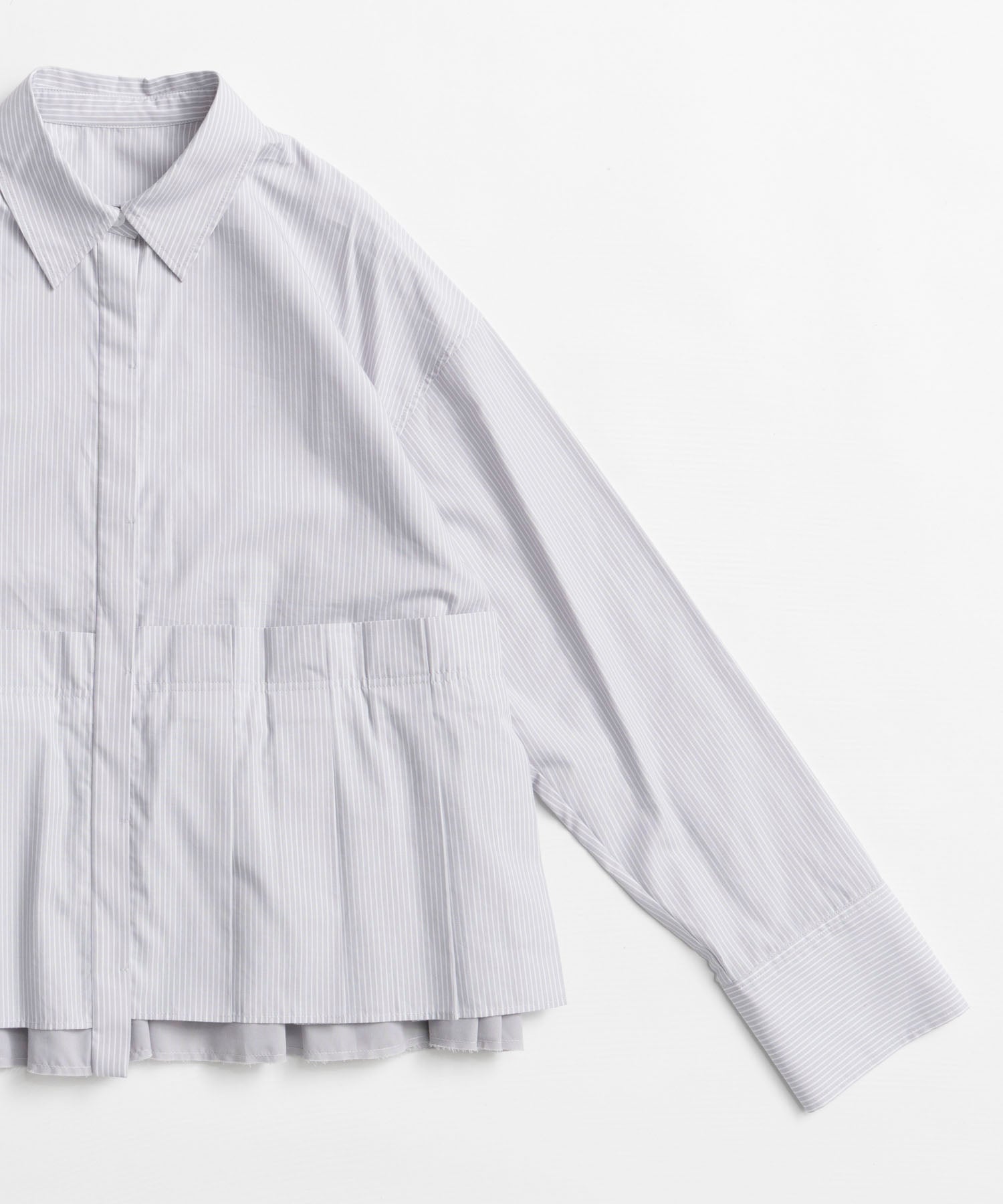 【26AUTUMN PRE-ORDER】Tuck Pleated Peplum Shirt