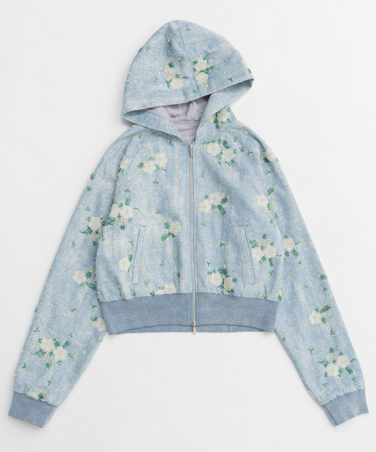 【25SPRING PRE-ORDER】Embroidery Flower Beads Hoodie