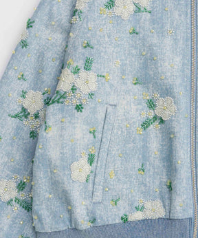 【25SPRING PRE-ORDER】Embroidery Flower Beads Hoodie