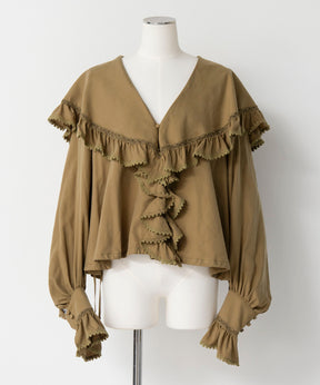 【26AUTUMN PRE-ORDER】Lace Frill Collar Blouse