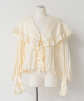 【26AUTUMN PRE-ORDER】Lace Frill Collar Blouse