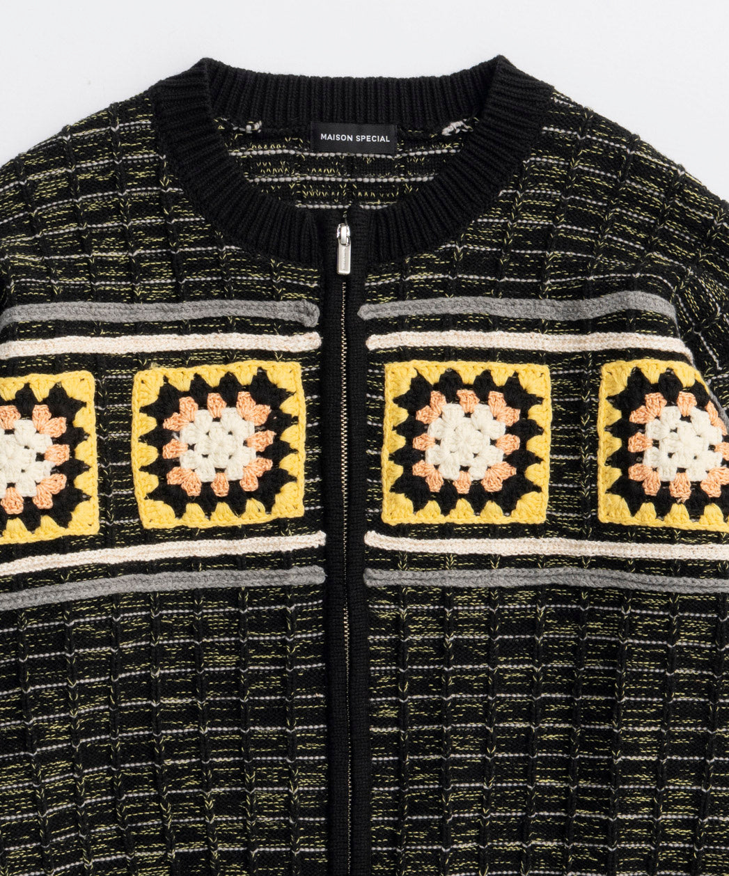 [25autumn preoder] 크로 셰 뜨개질 모티프 zip 니트 카디건