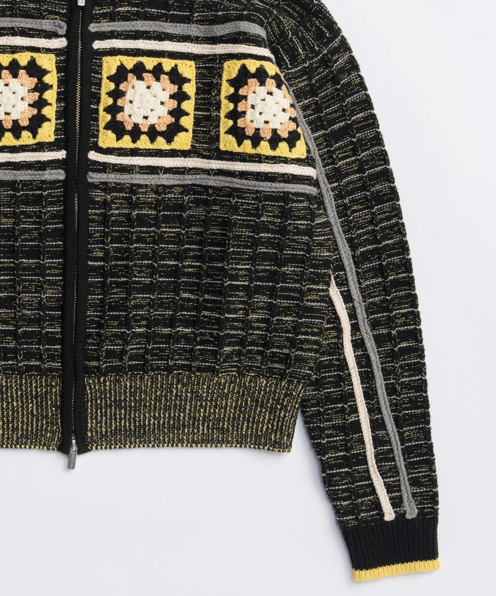 [25autumn preoder] 크로 셰 뜨개질 모티프 zip 니트 카디건