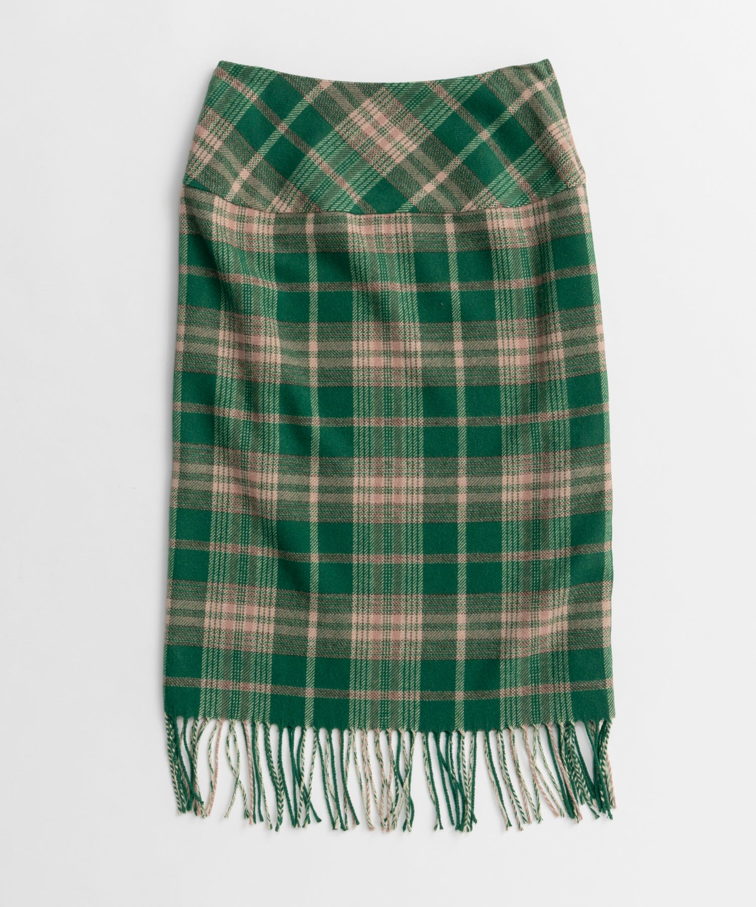 【26AUTUMN PRE-ORDER】Check Fringe Skirt