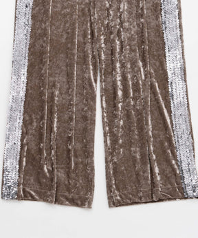 Glitter Side Line Velor Pants