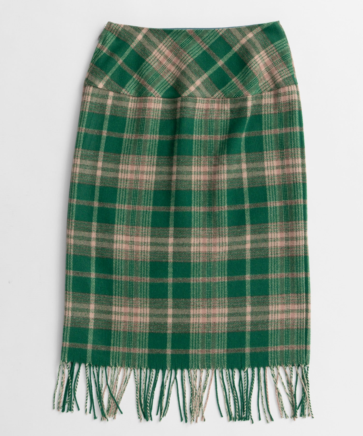 【26AUTUMN PRE-ORDER】Check Fringe Skirt