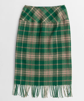 【26AUTUMN PRE-ORDER】Check Fringe Skirt