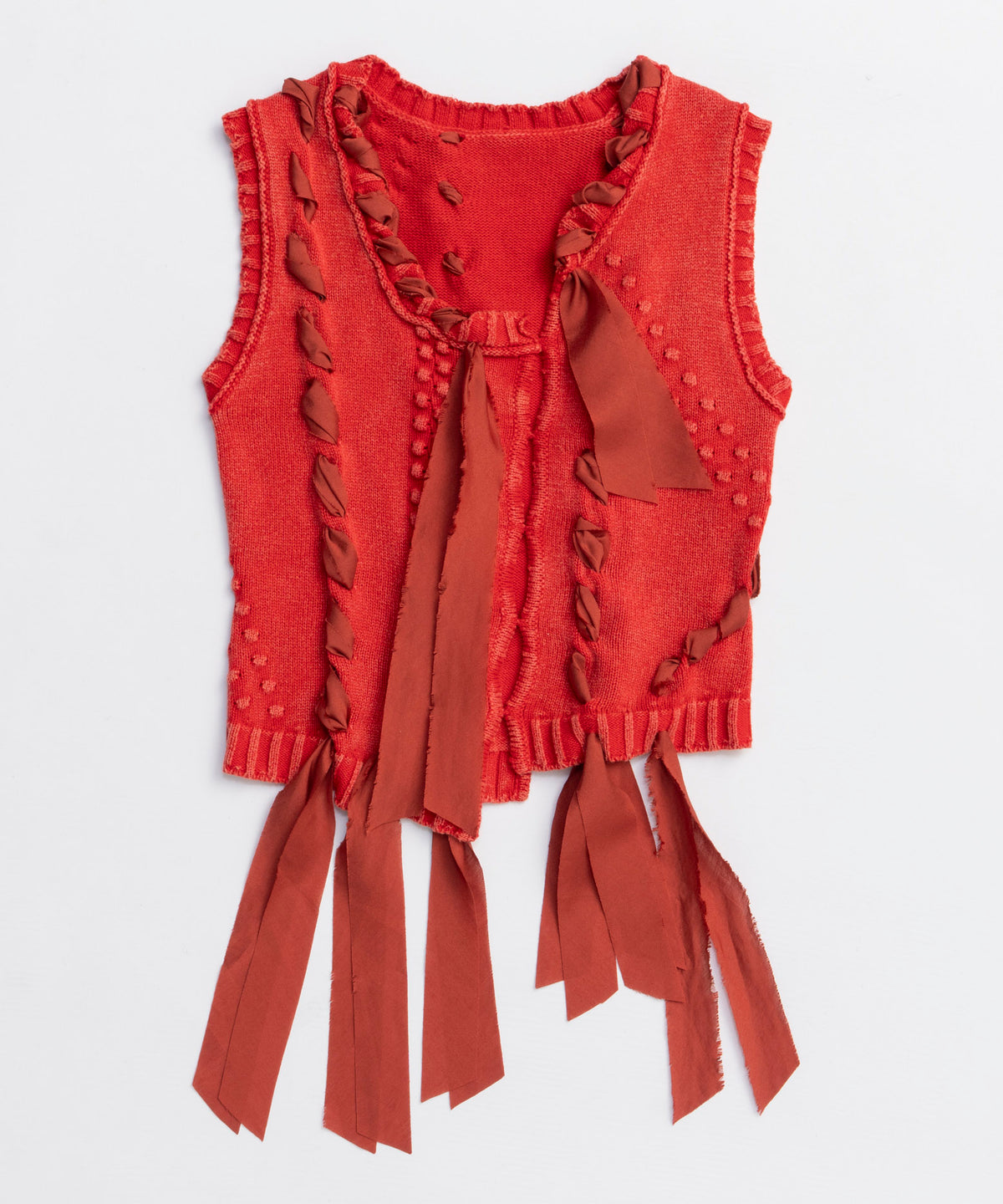 Ribbon Stitch Knit Vest