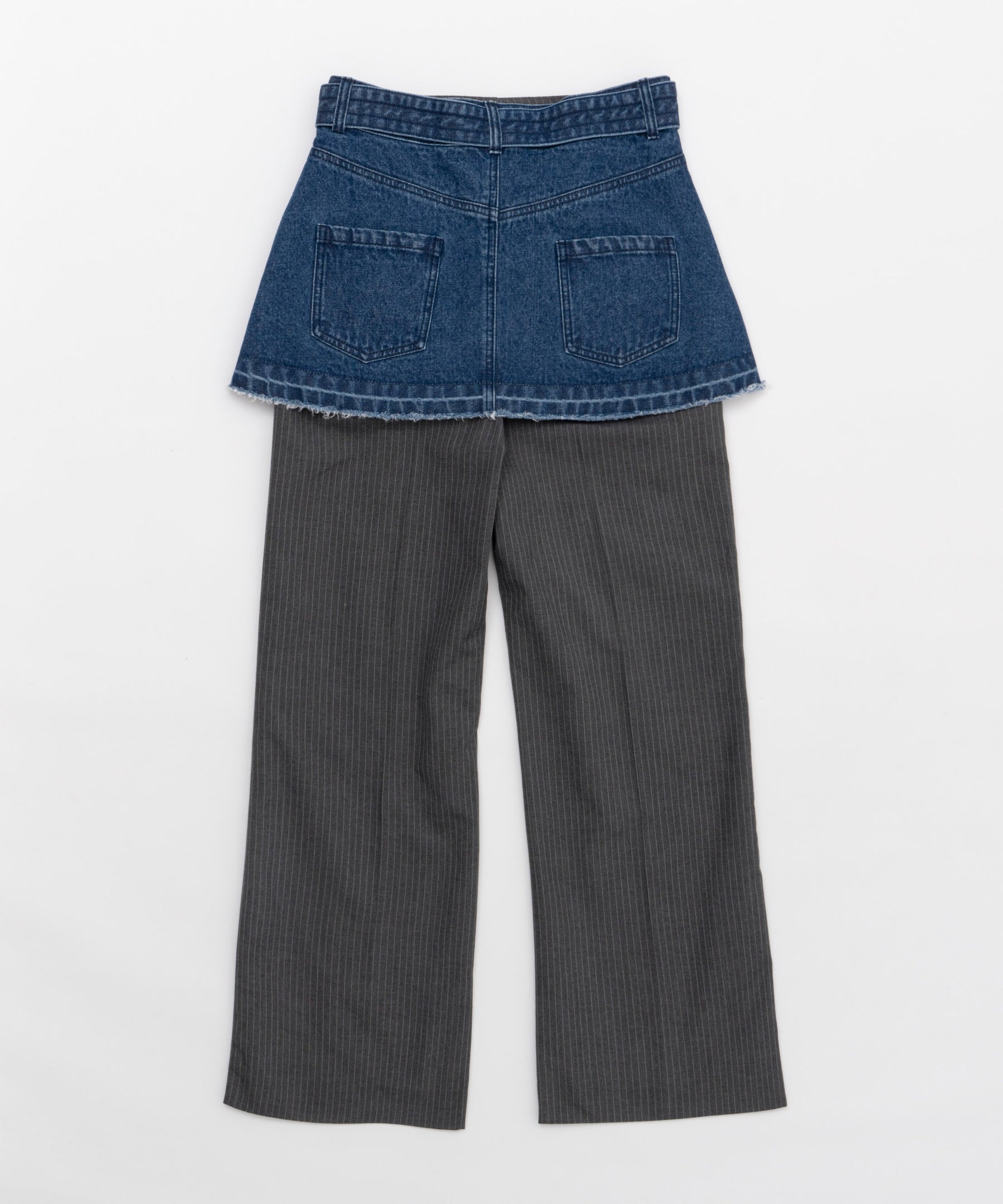 【SALE】Denim Skirt Layered Pants