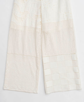 【25SPRING PRE-ORDER】Lace Fabric Docking Pants