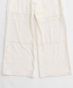 【25SPRING PRE-ORDER】Lace Fabric Docking Pants