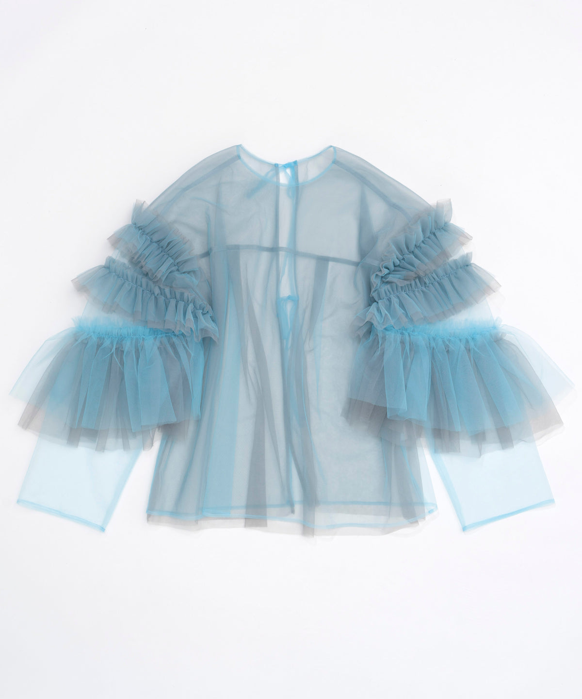 【24AUTUMN PRE-ORDER】Tulle Ruffle Sleeves Tops