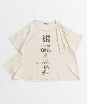 【OPEN YY】SCOOP NECK PHONETIC TEE