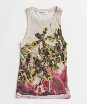 【2026Summer PRE-ORDER】Flower Print Ribbed Tank Top