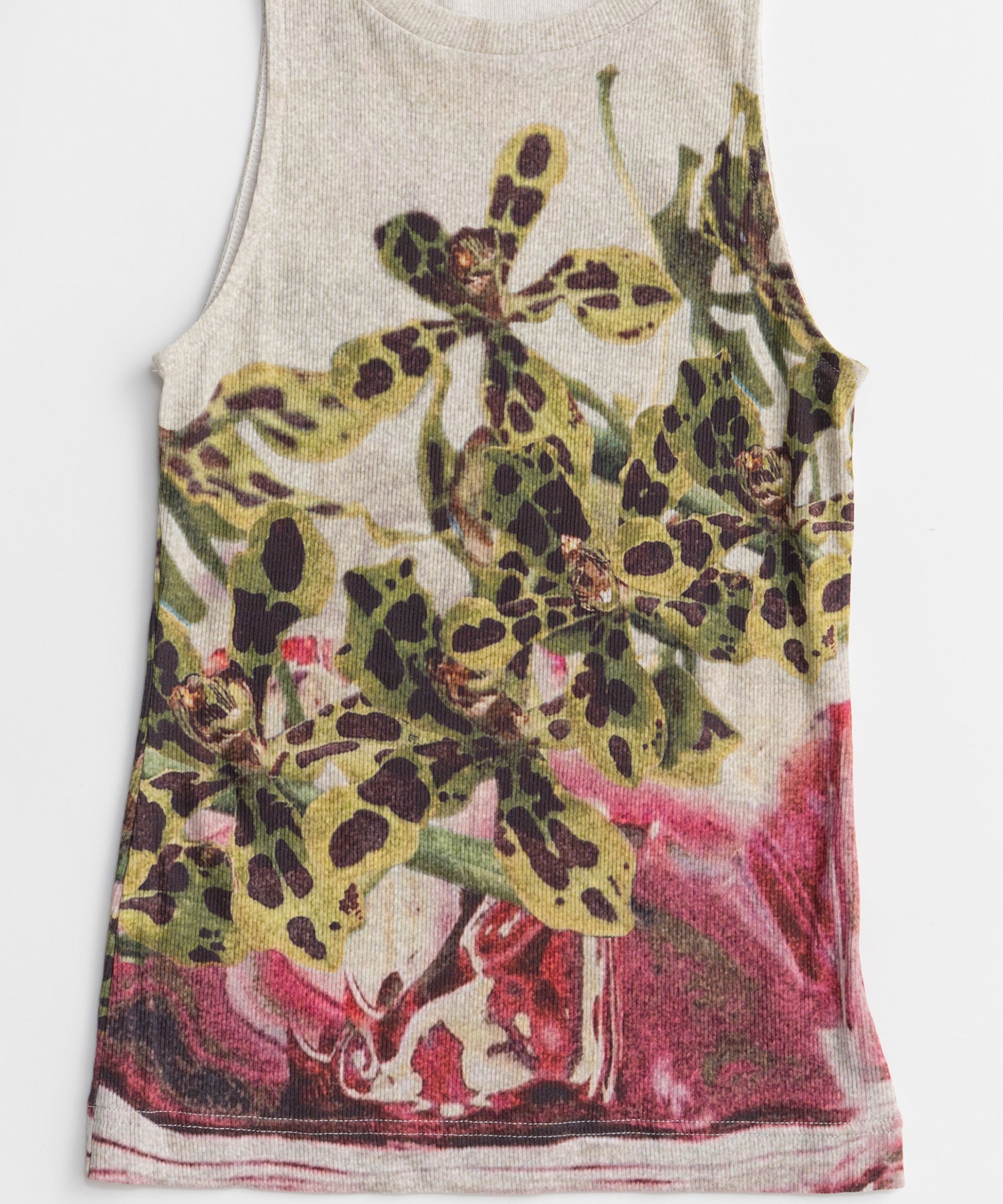 【2026Summer PRE-ORDER】Flower Print Ribbed Tank Top