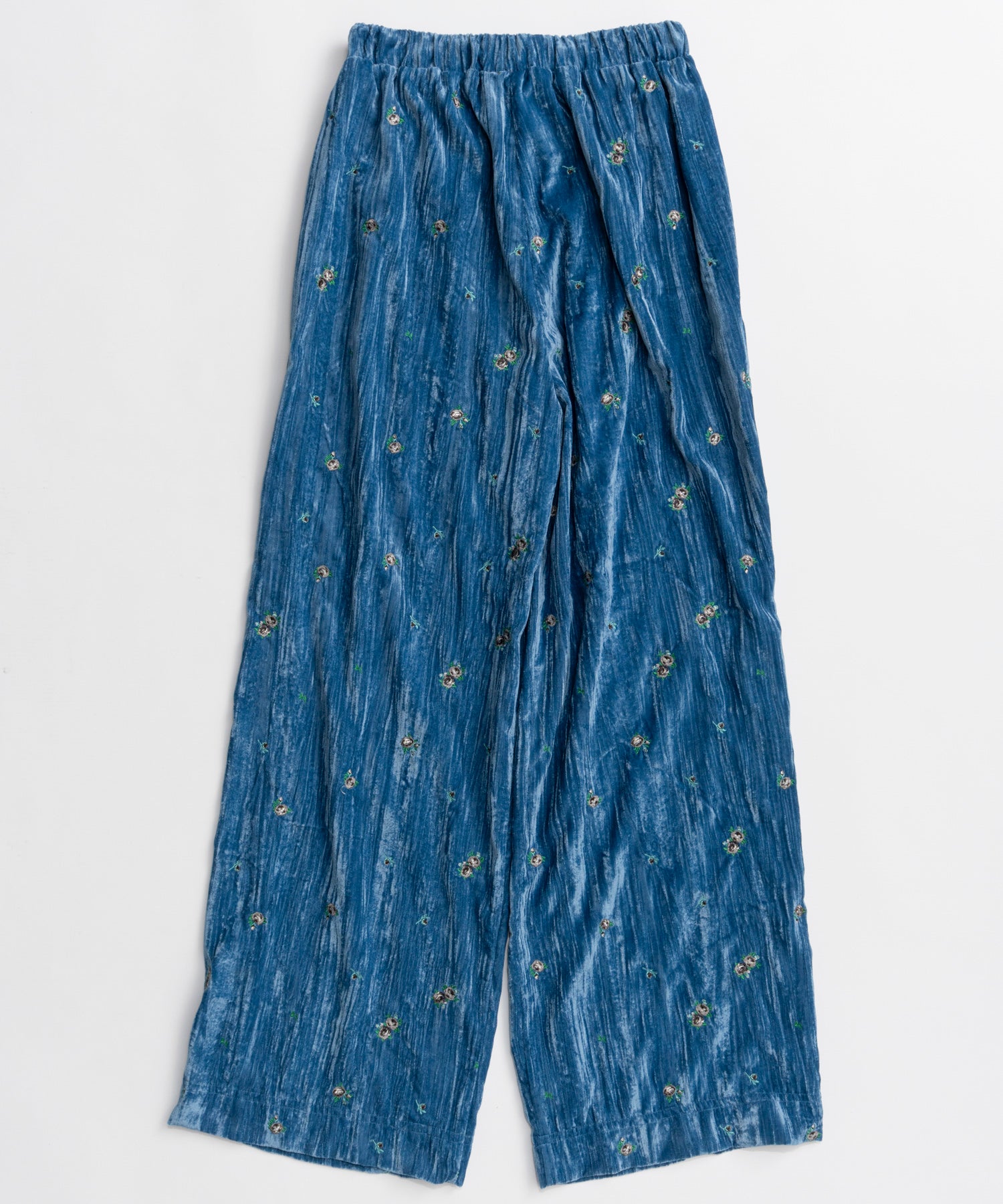 【26AUTUMN PRE-ORDER】Flower Embroidery Velour Easy Pants