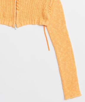 【26SPRING PRE-ORDER】Zip Short Cardigan with Babouche Collar