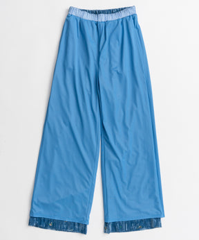 【26AUTUMN PRE-ORDER】Flower Embroidery Velour Easy Pants