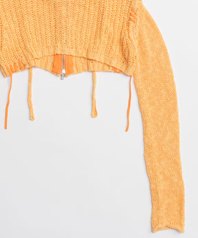 【26SPRING PRE-ORDER】Zip Short Cardigan with Babouche Collar