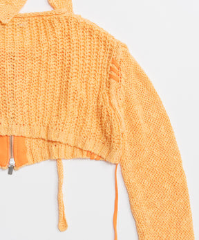 【26SPRING PRE-ORDER】Zip Short Cardigan with Babouche Collar