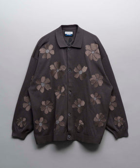 【24AW PRE-ORDER】Prime-Over Flower Embroidery Long Sleeve Knit Shirt