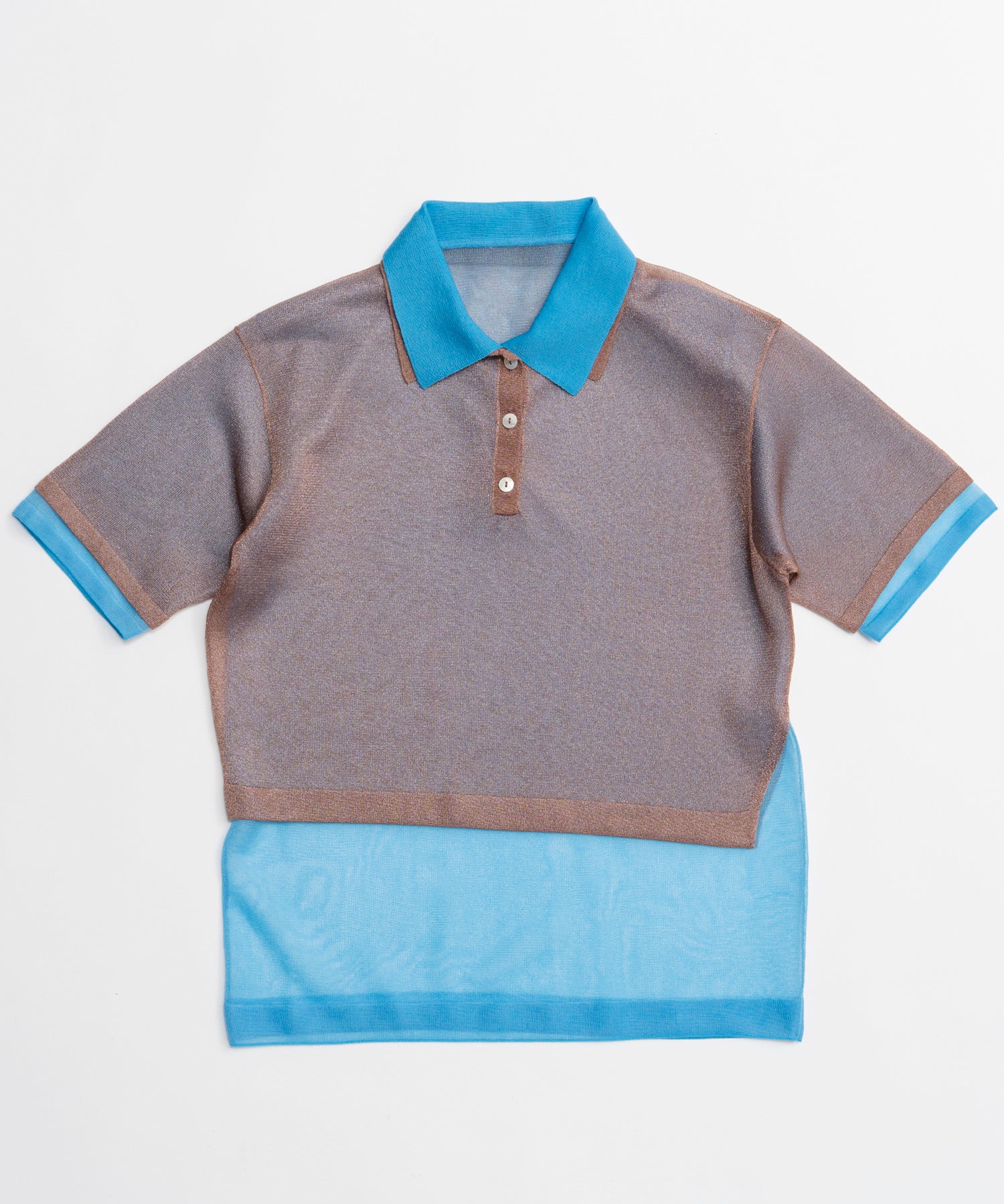 【26SPRING PRE-ORDER】Layered Sheer Knit Polo