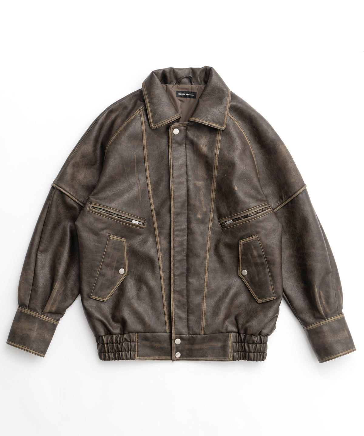 【24AUTUMN PRE-ORDER】Faux Leather Oversized Blouson