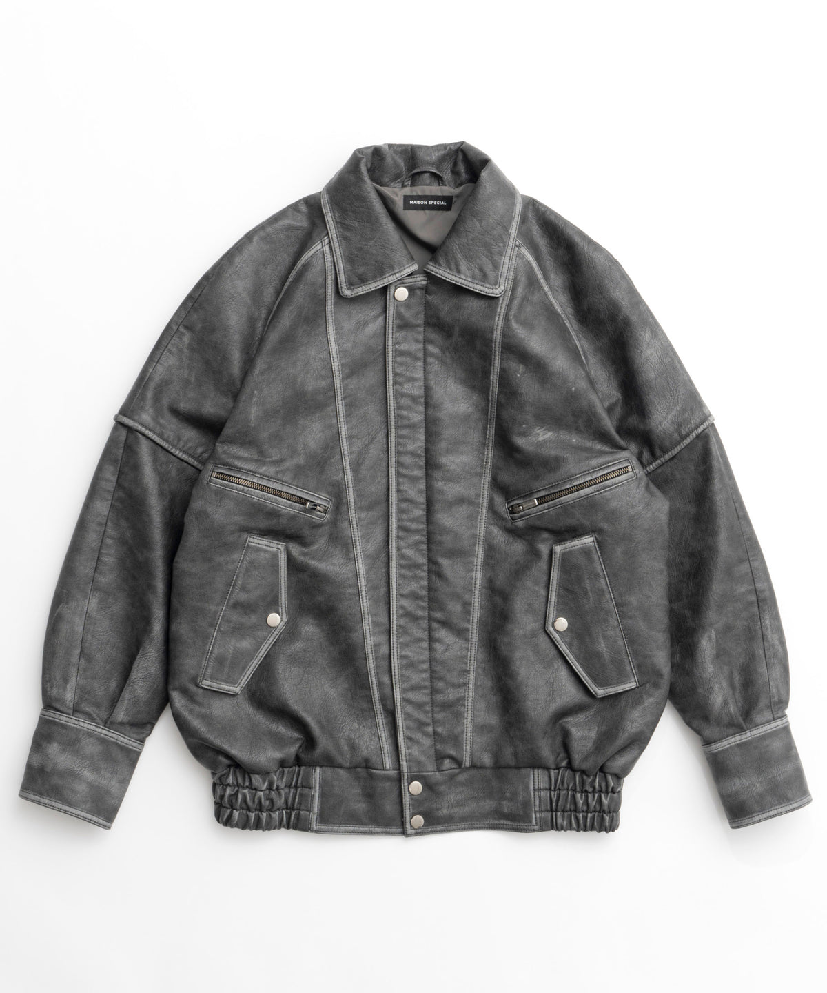 【24AUTUMN PRE-ORDER】Faux Leather Oversized Blouson