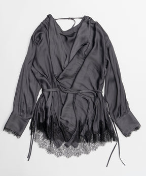 【26SPRING PRE-ORDER】Lace Combo Drape Shirt