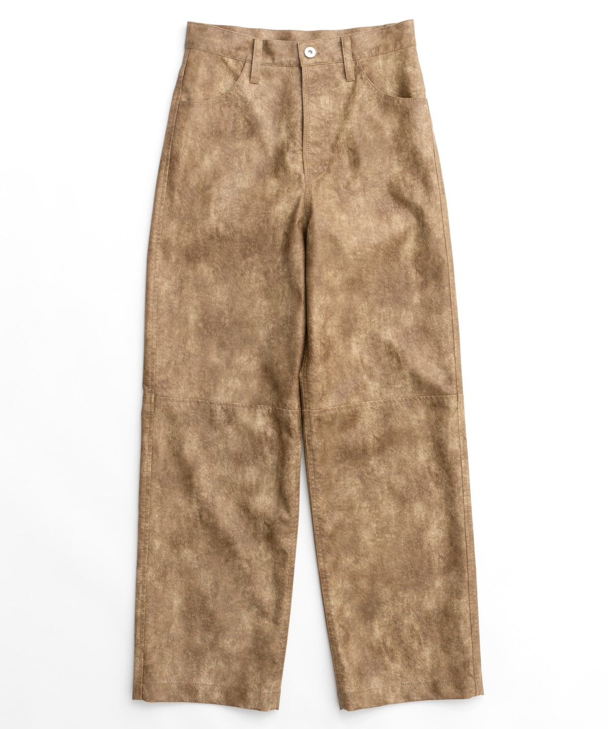 【24AUTUMN PRE-ORDER】Vegan Leather Wide Straight Pants